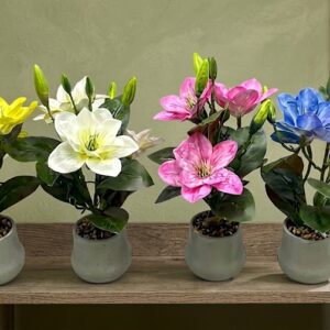YS1974 ( Artificial Lily Flower Arrangement in Modern Decorative Pot (Assorted Colors) ) ( PcsCtn.24 )
