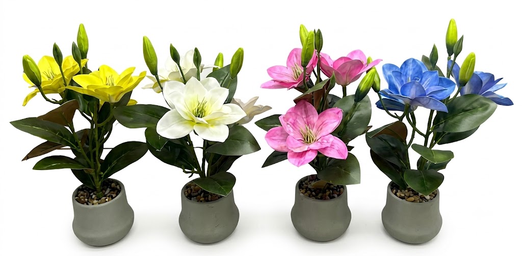 YS1974 ( Artificial Lily Flower Arrangement in Modern Decorative Pot (Assorted Colors) ) ( PcsCtn.24 ) - Image 2