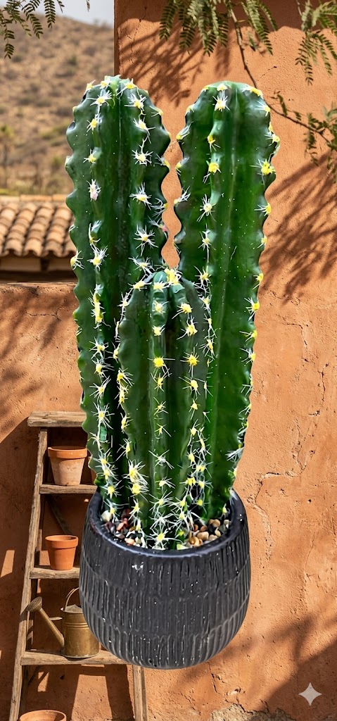 YS1977 ( Artificial Tall Desert Cactus Plant in Decorative Ribbed Pot ) ( PcsCtn.24 )