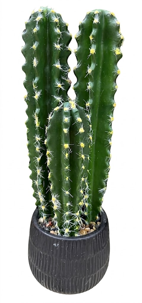 YS1977 ( Artificial Tall Desert Cactus Plant in Decorative Ribbed Pot ) ( PcsCtn.24 ) - Image 2