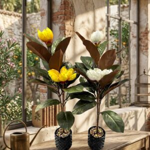 YS1982 ( Artificial Magnolia Flower Tree Arrangement in Decorative Pot (Assorted Colors) ) ( PcsCtn.12 )