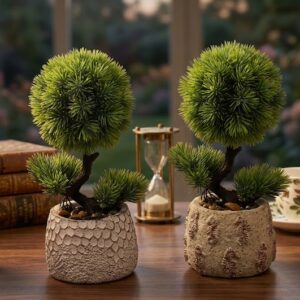 YS1989  ( Miniature Artificial Topiary Bonsai Showpiece Set with Designer Decorative Pots ) ( PcsCtn.48 )