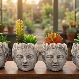 YS2003 ( Artificial Succulent Planter in Artistic Face-Shaped Decorative Pot ) PcsCtn.48