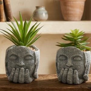 YS2004  ( Artificial Succulent Arrangement in Meditating Face Planter Decorative Showpiece ) ( PcsCtn.48 )