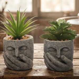 YS2005 ( Artificial Succulent Arrangement in Thinking Face Planter Decorative Showpiece ) ( PcsCtn.48 )