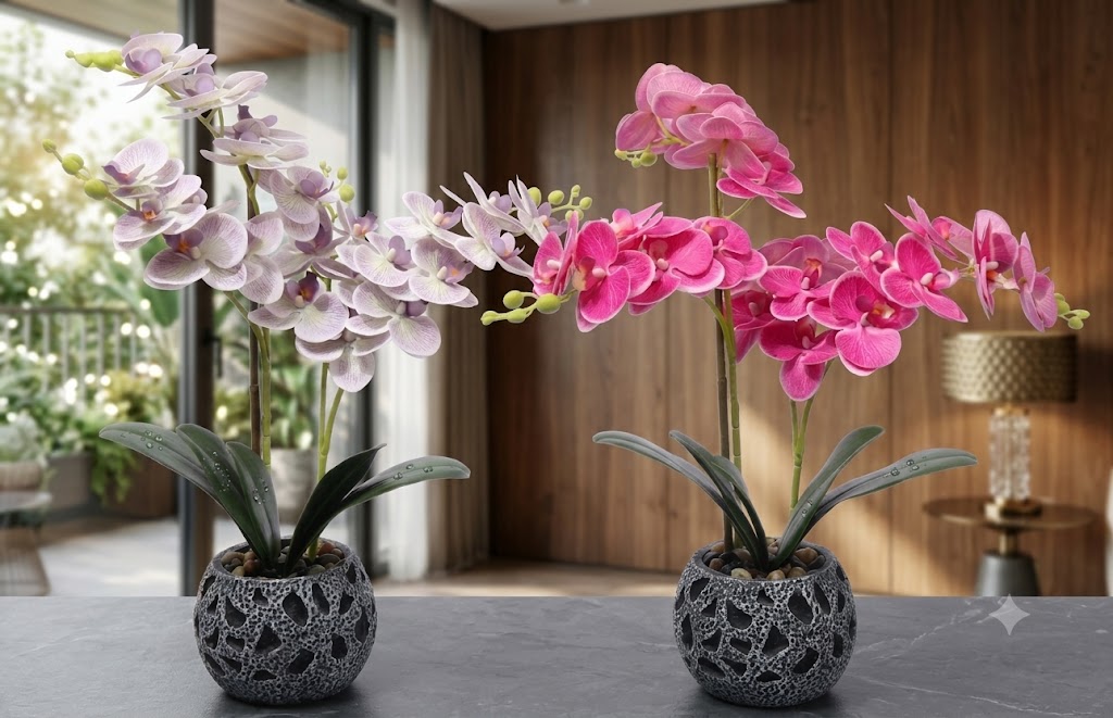 YS2006 ( Luxury Artificial Phalaenopsis Orchid Flower Arrangement in Designer Decorative Pot ) ( PcsCtn.24 )
