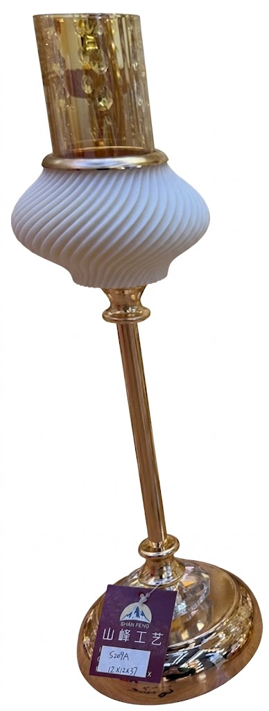 YS2009 ( Elegant Twisted Hurricane Candle Holder – Gold Luxe Edition ) ( PcsCtn.24 ) - Image 2