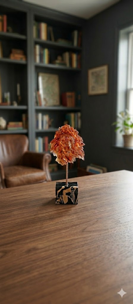 YS2029 ( Majestic Amber Lion Head Sculpture ) ( PcsCtn.12 )