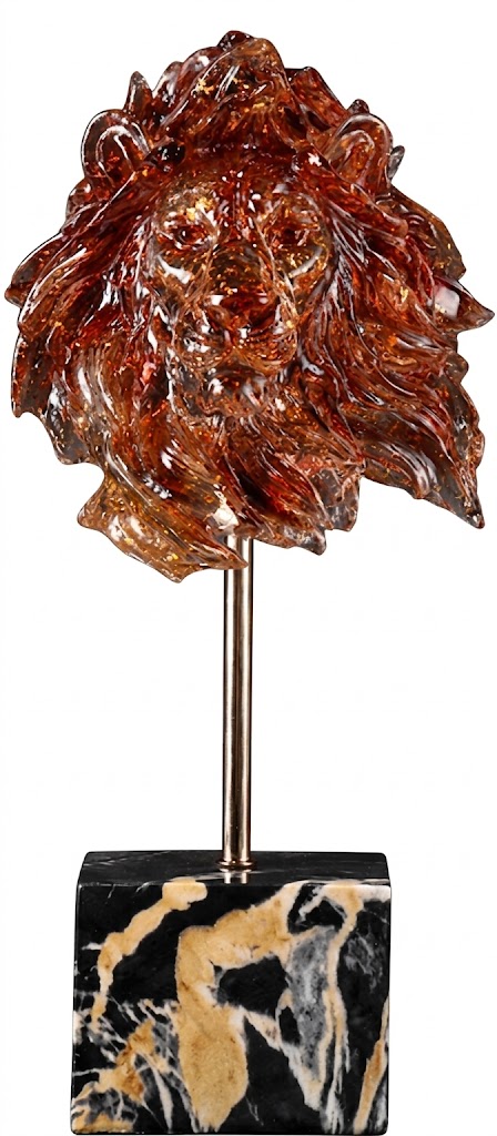 YS2029 ( Majestic Amber Lion Head Sculpture ) ( PcsCtn.12 ) - Image 2