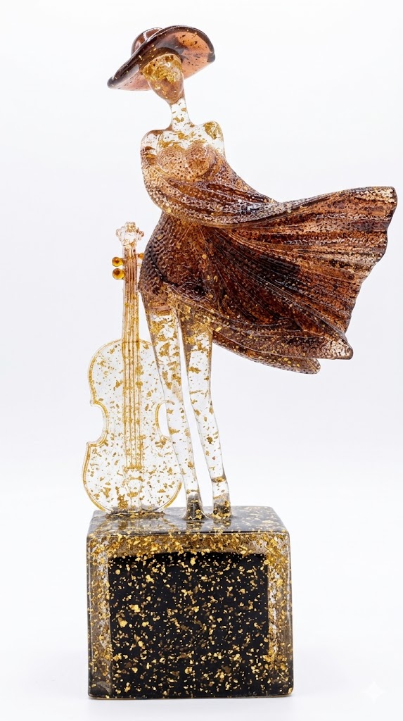 YS2033 ( Golden Melody Lady Resin Showpiece ) ( PcsCtn.12 ) - Image 2