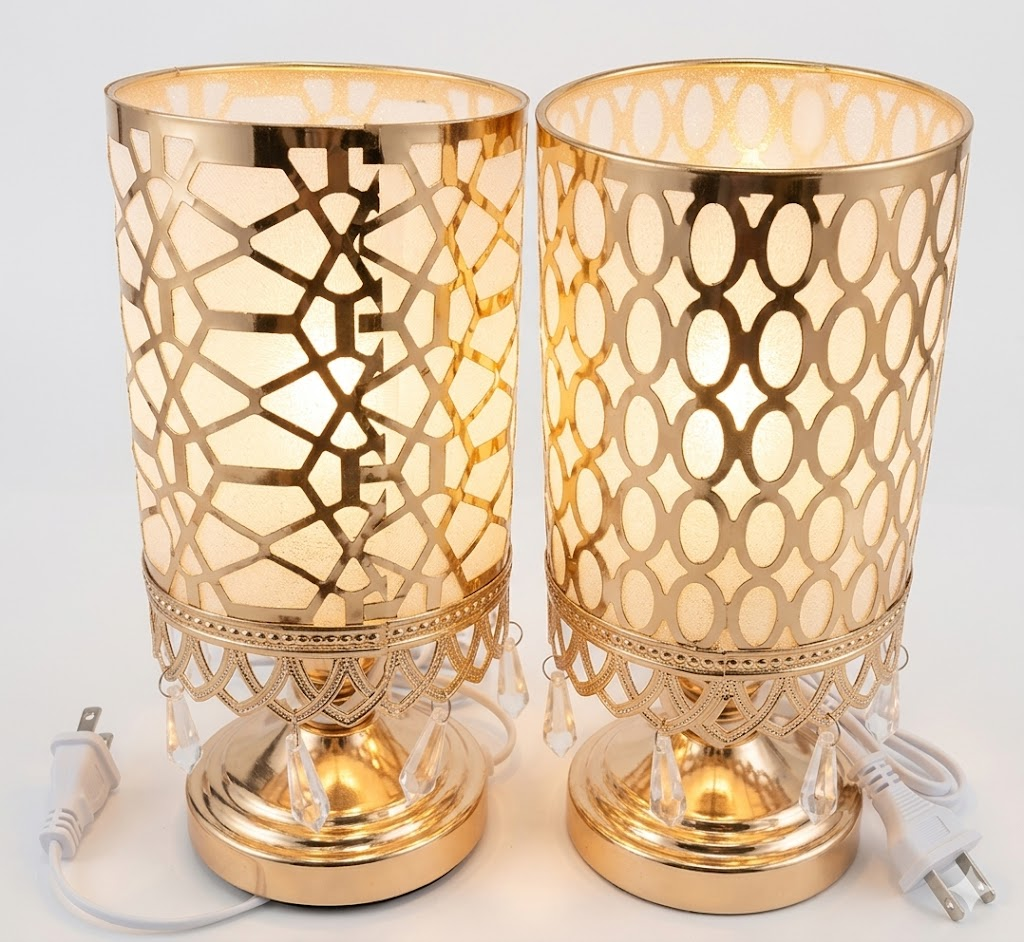 YS2037 ( Royal Gold Filigree Crystal Accent Table Lamps ) ( PcsCtn.24 ) - Image 2