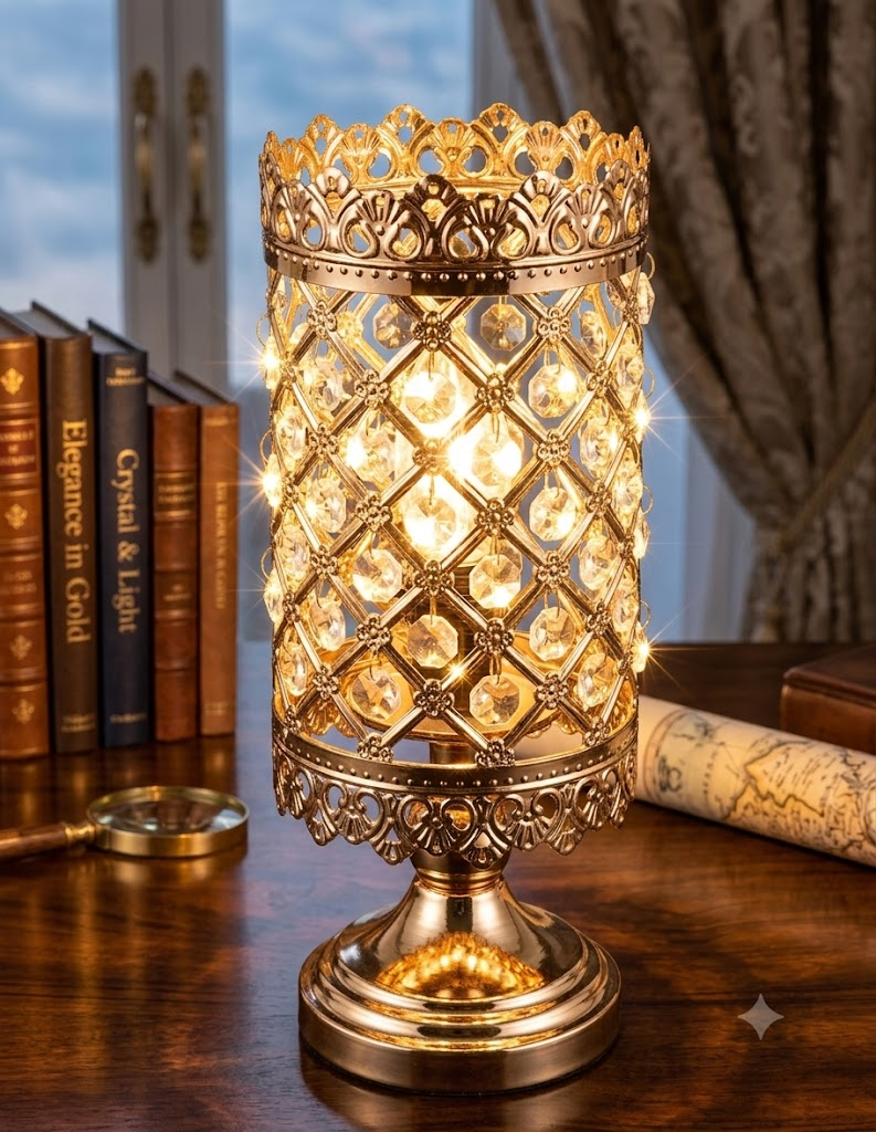 YS2046 ( Royal Crystal Metal Candle Holder Showpiece ) ( PcsCtn.24 )