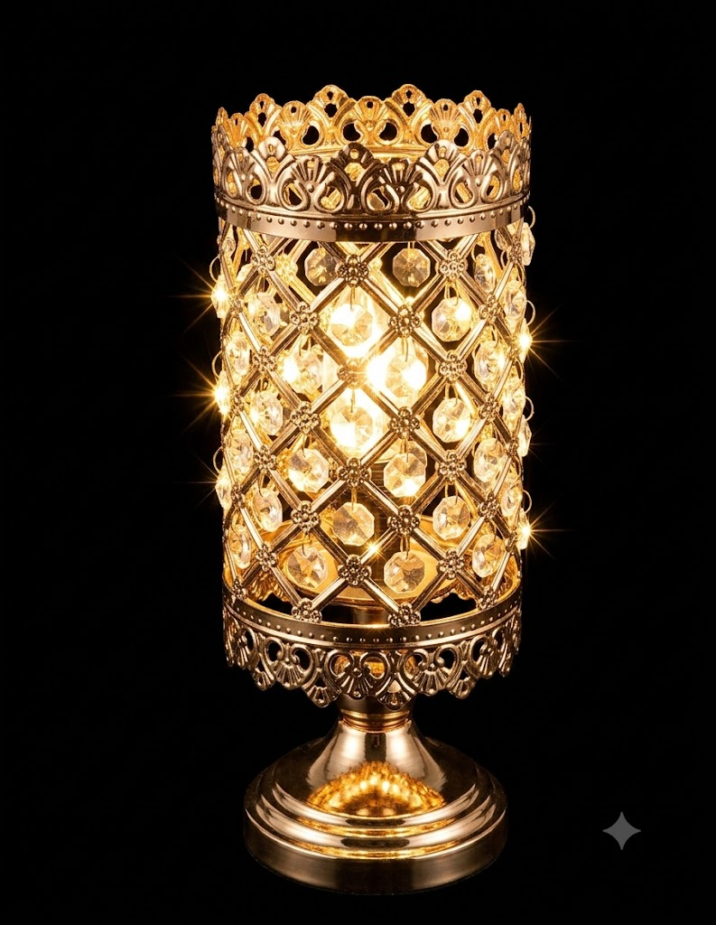 YS2046 ( Royal Crystal Metal Candle Holder Showpiece ) ( PcsCtn.24 ) - Image 2