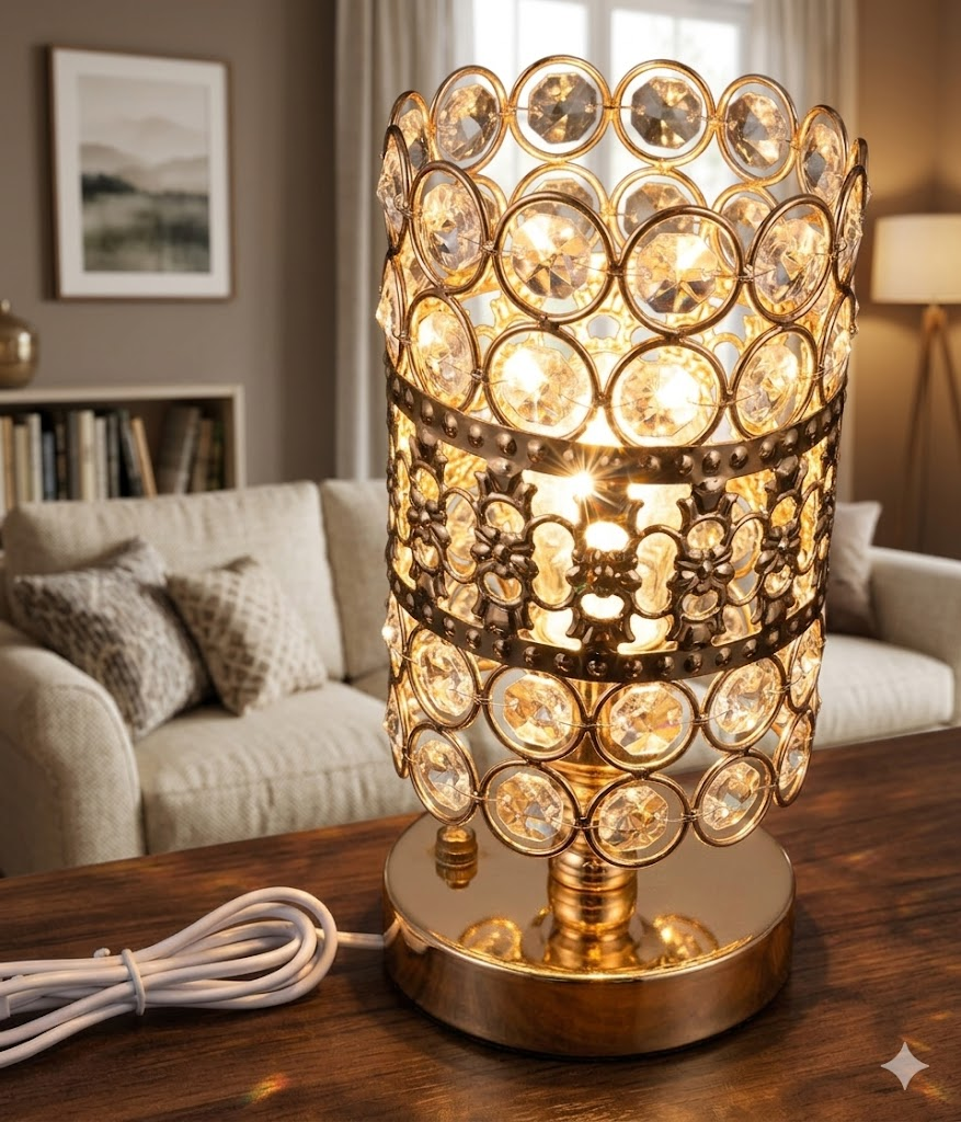 YS2047 ( Elegant Crystal Metal Table Lamp Showpiece ) ( PcsCtn.40 )