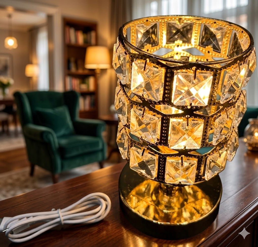 YS2048 ( Elegant Crystal Glow Table Lamp / Crystal Candle-Style LED Accent Lamp ) ( PcsCtn.40 )