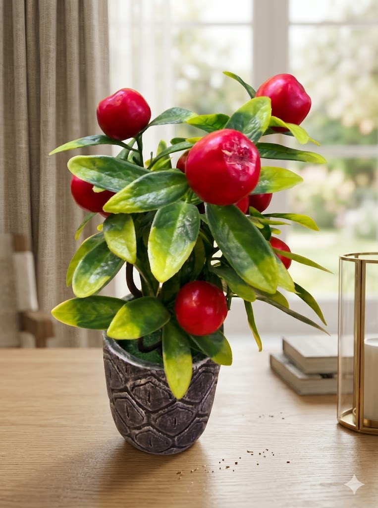 YS2053 ( Artificial Red Apple Bonsai Plant with Decorative Designer Pot ) ( PcsCtn.72 )