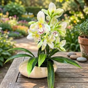 YS2063  ( Artificial Cymbidium Orchid Arrangement in Decorative Ceramic Planter ) ( PcsCtn.72 )