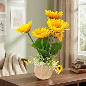 YS2064  ( Artificial Yellow Gerbera Daisy Flower Arrangement in Decorative Pot ) ( PcsCtn.72 )