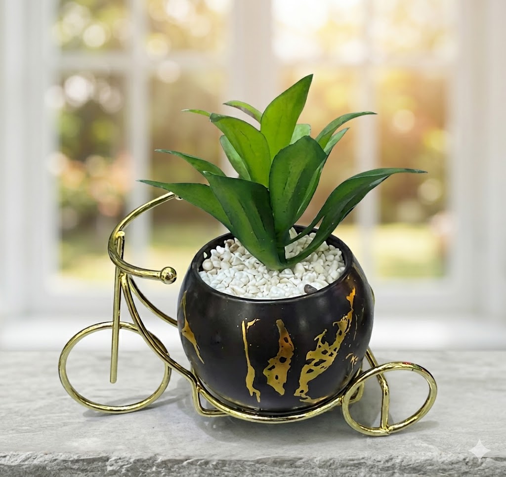 YS2098 ( Artificial Succulent Plant in Decorative Bicycle Planter Stand ) ( PcsCtn.72 )