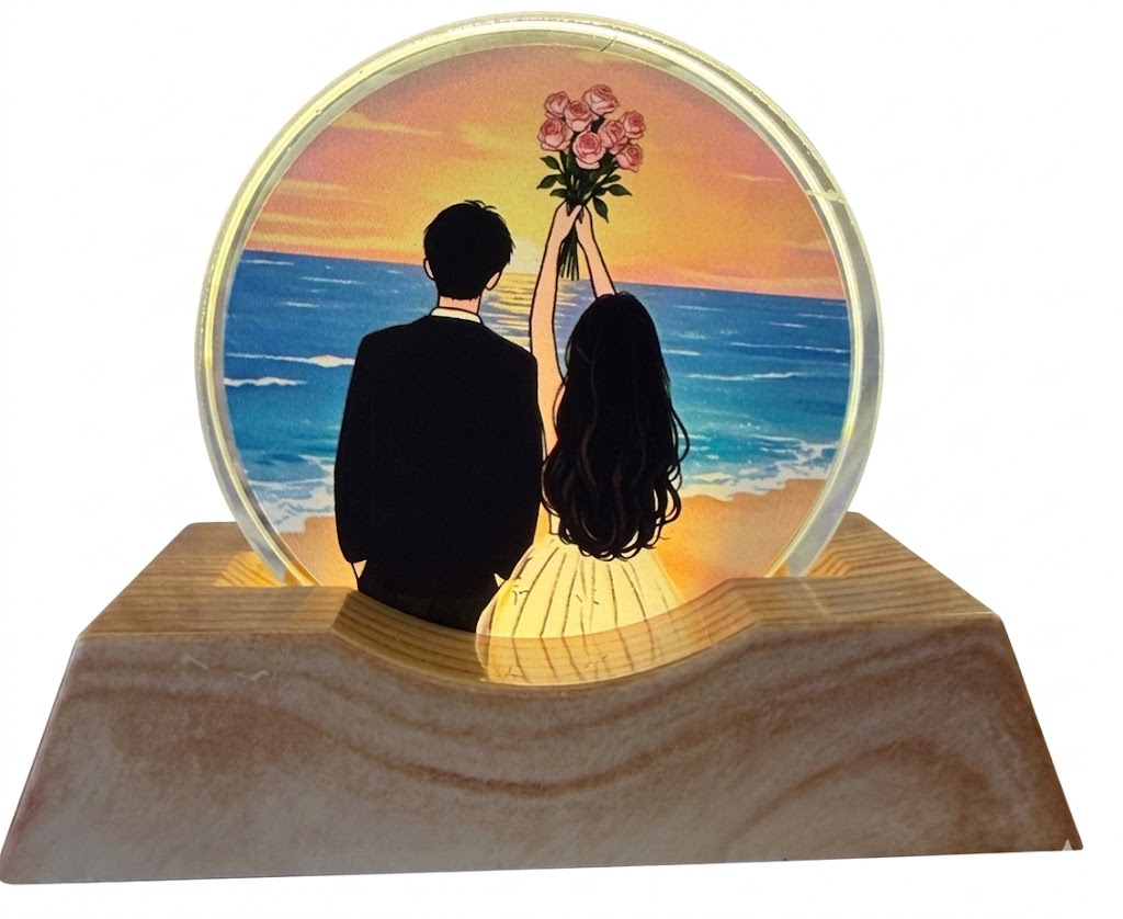 YS2139 ( Eternal Sunset Couple LED Glass Showpiece ) ( PcsCtn.150 ) - Image 2