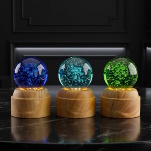 YS2148  ( Dcorative Glass Showpieces with Wooden Bases ) ( PcsCtn.60 )