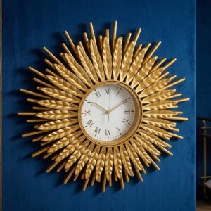 YS2178 ( Golden Sunburst Designer Wall Clock ) ( PcsCtn.8 )