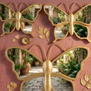 YS2180 ( Golden Butterfly Mirror Wall Décor ) ( PcsCtn.12 )