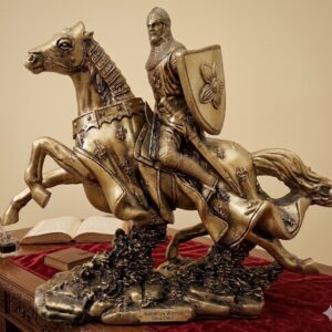 YS2299 ( Medieval Knight on Horseback Statue – Polyresin Warrior Rider Decorative Showpiece ) ( PcsCtn.12 )