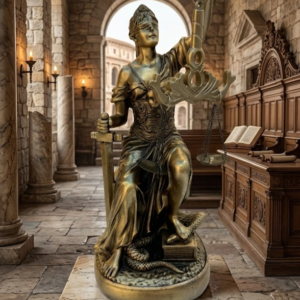 YS2303 ( Lady Justice Statue – Polyresin Blindfolded Goddess of Justice Decorative Showpiece ) ( PcsCtn.24 )