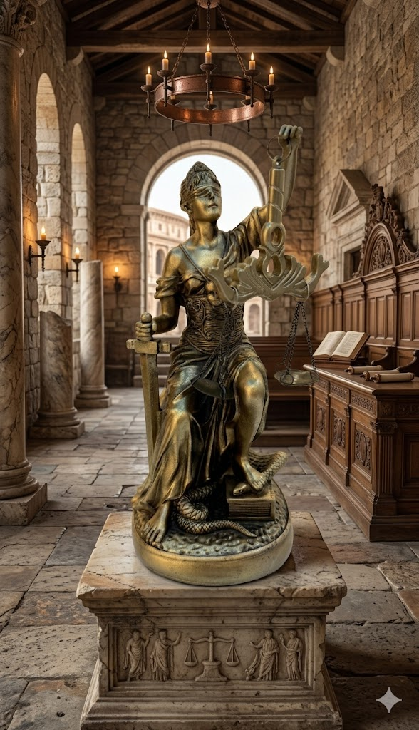 YS2303 ( Lady Justice Statue – Polyresin Blindfolded Goddess of Justice Decorative Showpiece ) ( PcsCtn.24 )