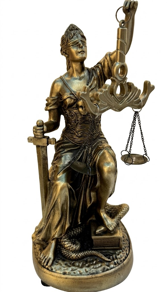 YS2303 ( Lady Justice Statue – Polyresin Blindfolded Goddess of Justice Decorative Showpiece ) ( PcsCtn.24 ) - Image 2