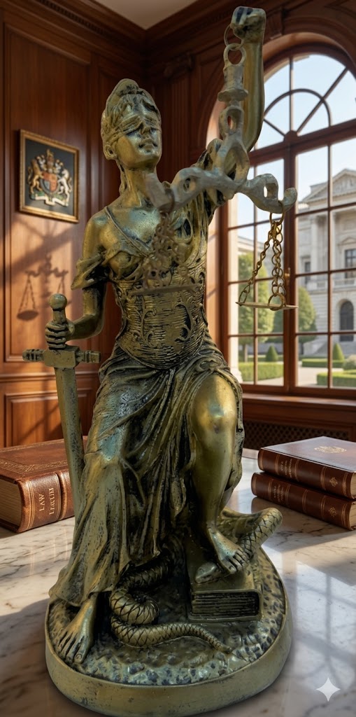 YS2304 ( Lady Justice Figurine with Scales and Sword – Polyresin Legal Symbol Decorative Showpiece ) ( PcsCtn.12 )