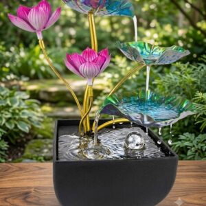 YS2328 ( Iridescent Lotus Cascade Water Fountain with Crystal Ball ) ( PcsCtn.18 )