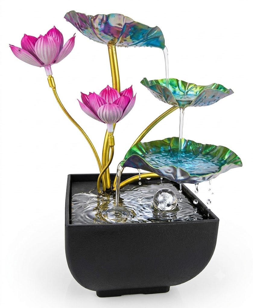 YS2328 ( Iridescent Lotus Cascade Water Fountain with Crystal Ball ) ( PcsCtn.18 ) - Image 2
