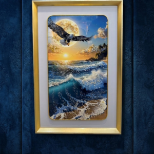 YS2418 ( Majestic Eagle Over Ocean Wall Art Frame – Luxury Scenic Decorative Hanging ) ( PcsCtn.16 )