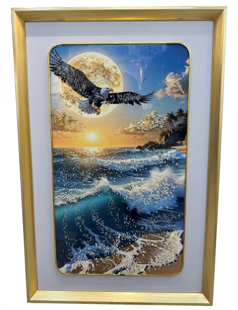 YS2418 ( Majestic Eagle Over Ocean Wall Art Frame – Luxury Scenic Decorative Hanging ) ( PcsCtn.16 ) - Image 2
