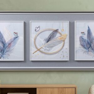 YS2449 ( Elegant Feather Trio Framed Wall Art ) ( PcsCtn.6 )