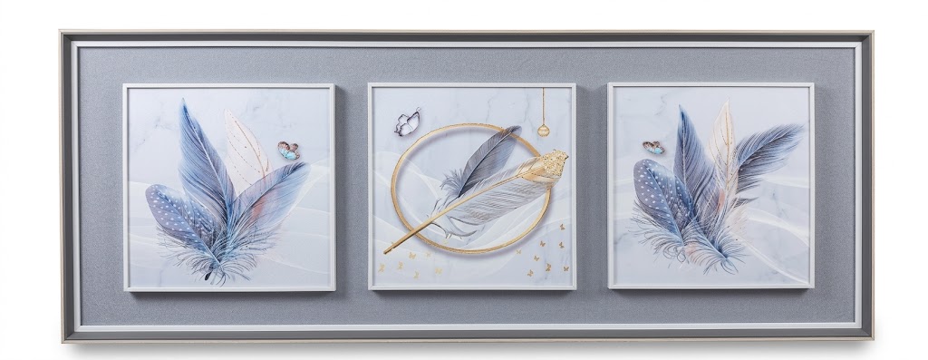 YS2449 ( Elegant Feather Trio Framed Wall Art ) ( PcsCtn.6 ) - Image 2