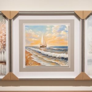 YS2450 ( Serene Coastal Escape 3-Piece Framed Wall Art Set ) ( PcsCtn.8 )