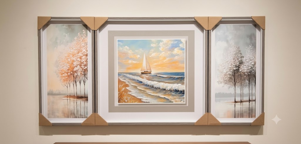 YS2450 ( Serene Coastal Escape 3-Piece Framed Wall Art Set ) ( PcsCtn.8 )