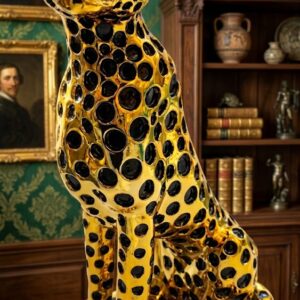 YS2502 ( Premium Golden Leopard Cub Polyresin Showpiece ) ( PcsCtn.1 )