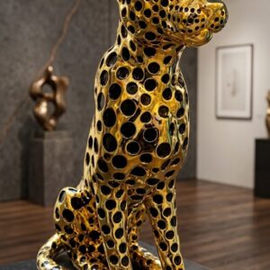 YS2503 ( Luxury Golden Leopard Sculpture Polyresin Showpiece ) ( PcsCtn.1 )