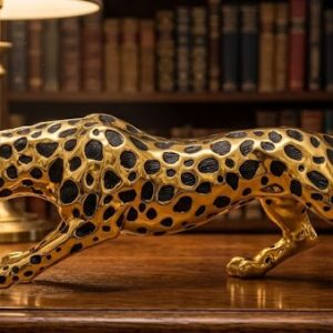 YS2504 ( Luxury Running Golden Leopard Polyresin Showpiece ) ( PcsCtn.1 )