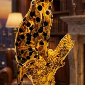 YS2505 ( Luxury Golden Leopard on Tree Polyresin Showpiece ) ( PcsCtn.1 )