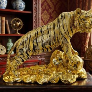 YS2512 ( Luxury Golden Walking Tiger Polyresin Showpiece ) ( PcsCtn.1 )