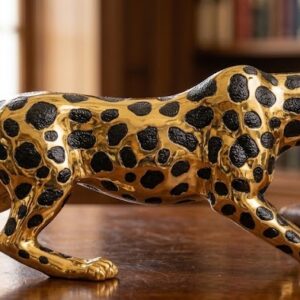 YS2513 ( Luxury Running Golden Leopard Polyresin Sculpture ) ( PcsCtn.1 )