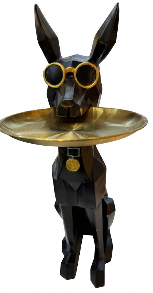 YS2519 ( Luxury Geometric Dog Butler Polyresin Tray Showpiece ) ( PcsCTn.1 ) - Image 2