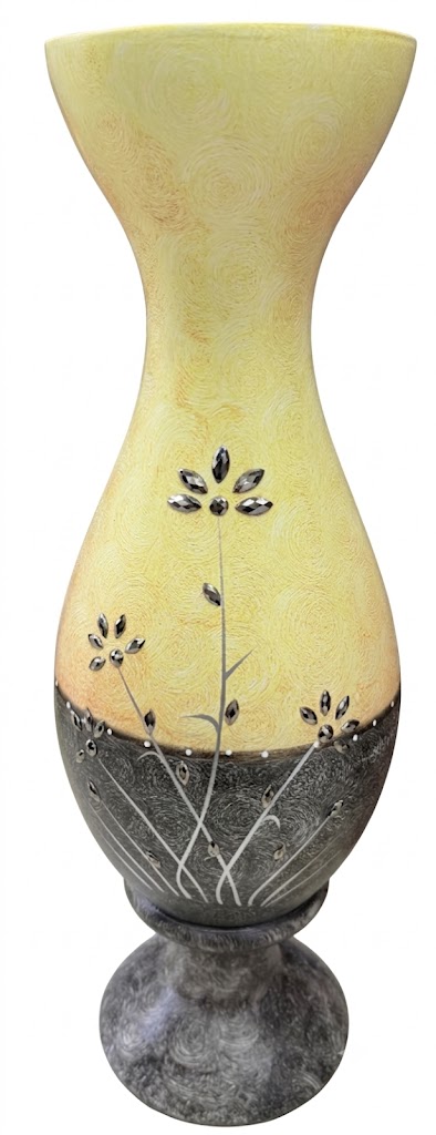 YS2547 ( Ivory Bloom Handcrafted Decorative Wooden Vase ) ( PcsCtn.6 ) - Image 2