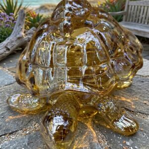 YS2595 ( Elegant Amber Glass Turtle Showpiece ) ( PcsCtn.12 )