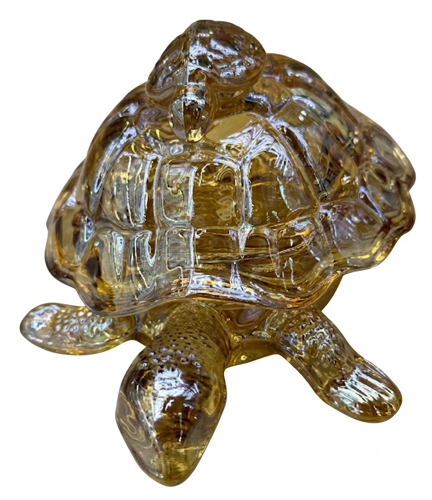 YS2595 ( Elegant Amber Glass Turtle Showpiece ) ( PcsCtn.12 ) - Image 2